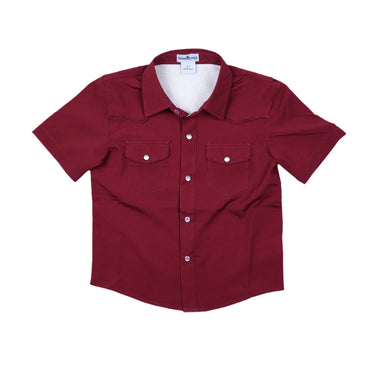 Blue Quail - Gameday Maroon Pearl Snap Short Sleeve Shirt
