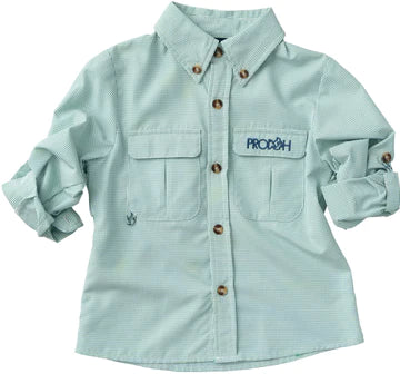 Prodoh - Founders Kids Fishing Shirt - Tennis Court Window Pane Plaid