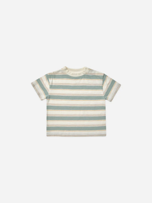 Rylee & Cru -  Relaxed Tee - Aqua Stripe