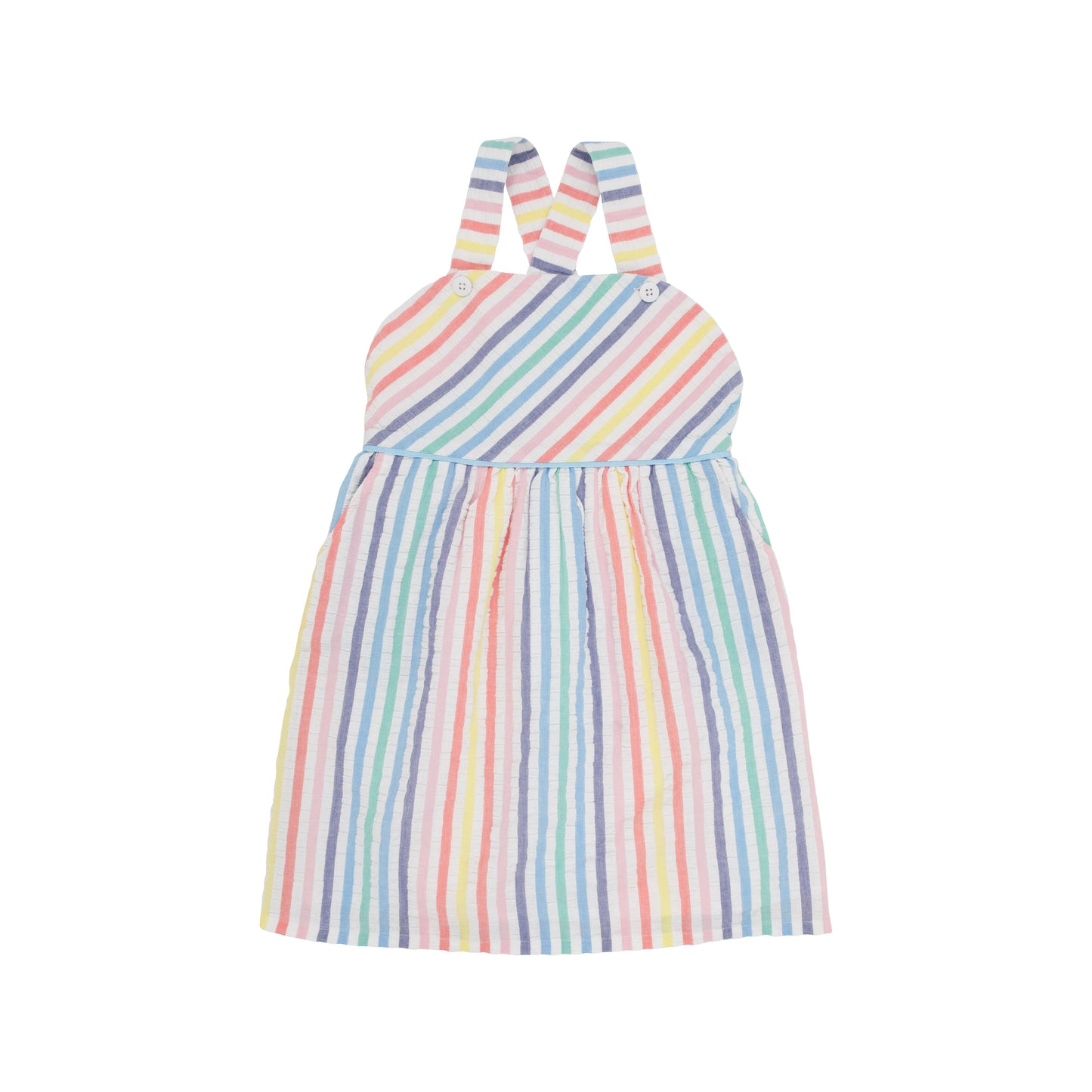 The Beaufort Bonnet - Ruthie Day Dress Happy Hues Seersucker With Beale Street Blue