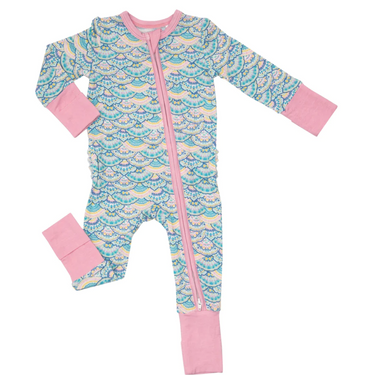 Angel Dear - 2-Way Ruffle Back Zipper Romper - Mermaid Scale