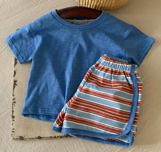 Mini Olie Striped Shorts and Tee