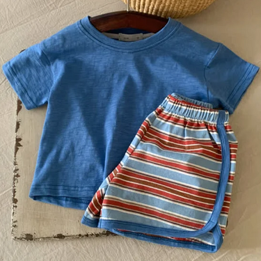 Mini Olie Striped Shorts and Tee