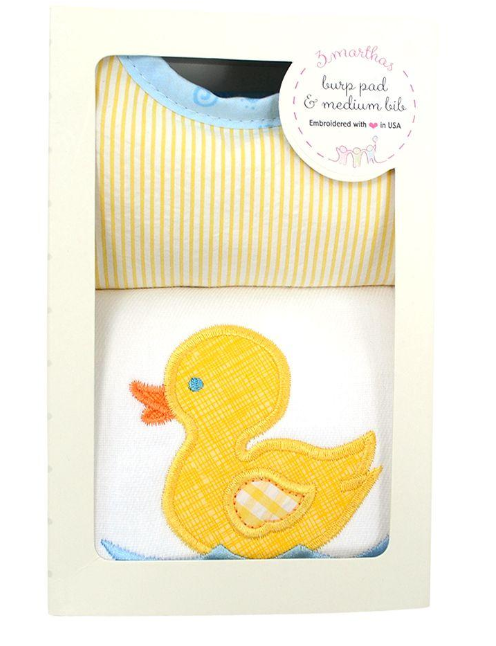 3 Marthas -Burp & Bib Cloth Set - Yellow Duck