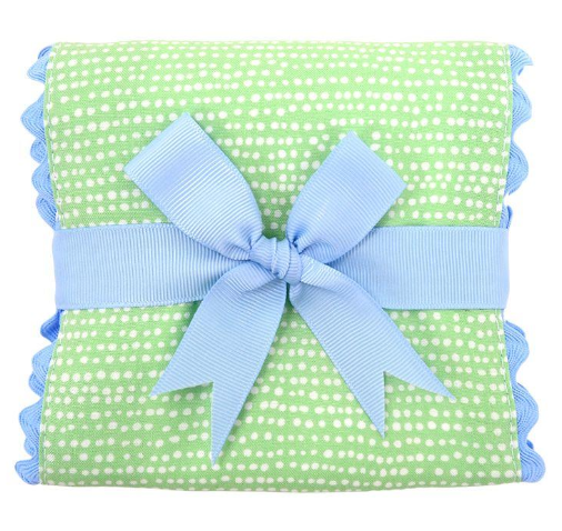 3 Marthas - Fancy Fabric Burp Blue Gator