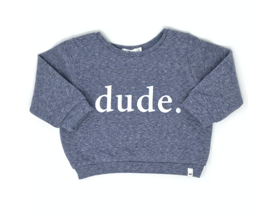 Oh Baby - Brooklyn Boxy "dude" white ink - Denim