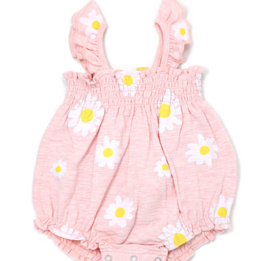 Oh Baby - Gidget Romper - White Daisy Print