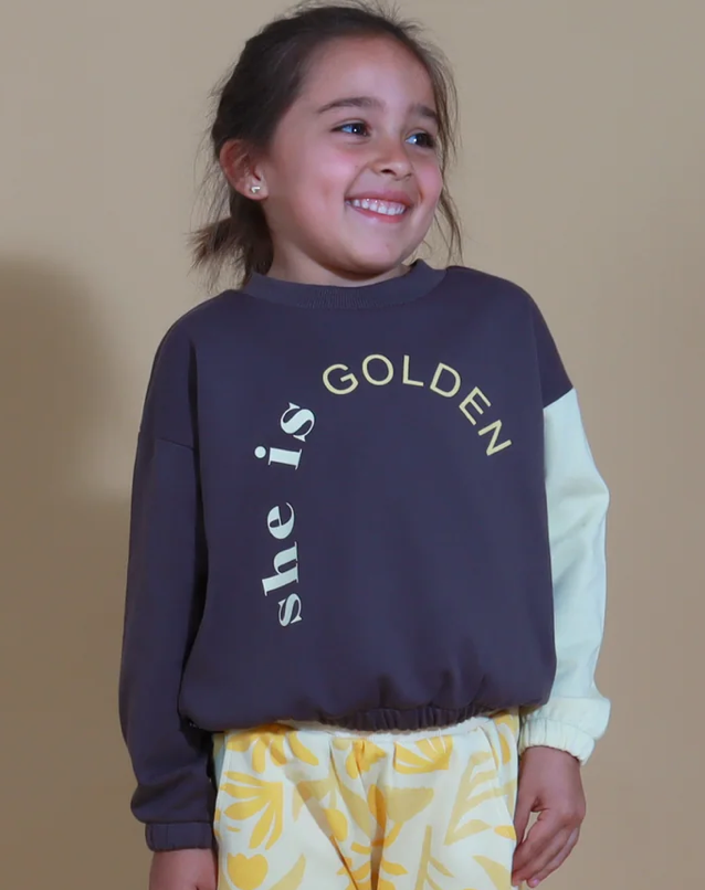 Tiny Tribe - She Is Golden Drop Shoulder