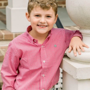 Bailey Boys - Red Microcheck Button Down