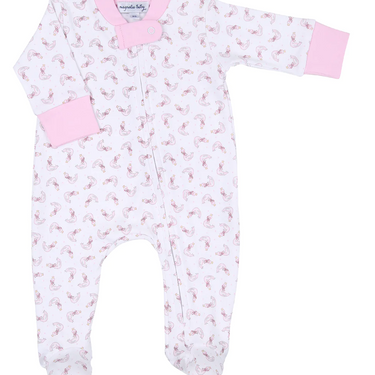 Magnolia Baby - Princess Swan Printed Zipper Footie
