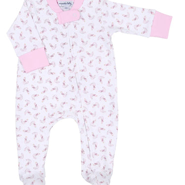 Magnolia Baby - Swan Lake Printed Zipper Footie