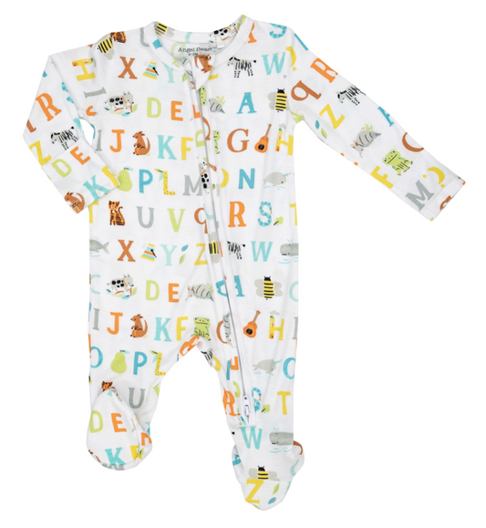 Angel Dear - 2 Way Zipper Footie - Animal ABC