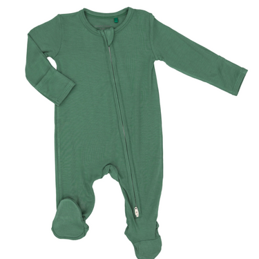 Angel Dear - 2 Way Zipper Footie - Deep Grass Green Bamboo