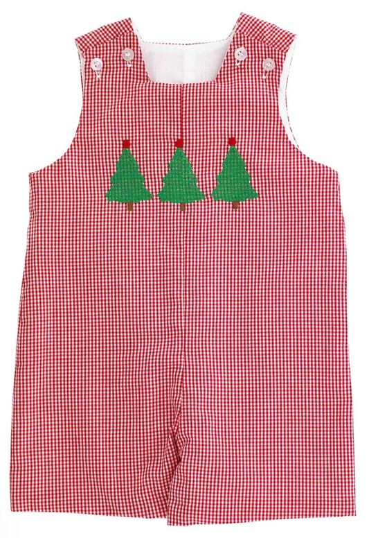 Bailey Boys - Christmas Trees on Red-MicroCheck, John John Short