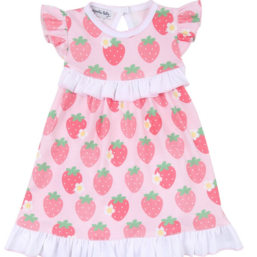 Magnolia Baby Berry Sweet Printed Flutters Toddler Dress