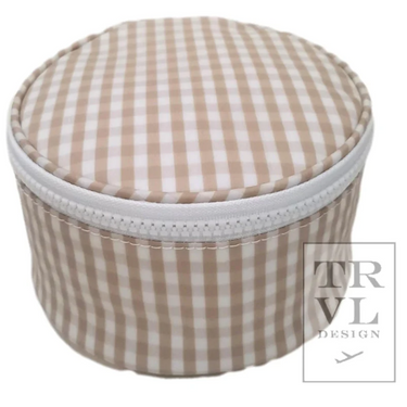 TRVL Design - Round Up Jewel Case - Gingham Khaki