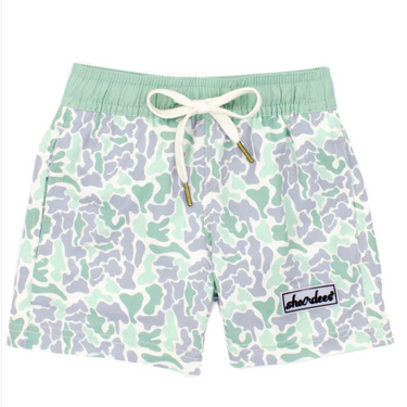 Properly Tied Boys Shordees Swim Trunk Sage Camo
