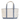TRVL - Medium Coated Canvas Tote - Navy Gigham Trim