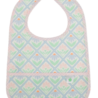 Apple of My Isla - Wipe it Up Bib - Pastel Floral