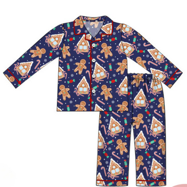 Boots and Bows - Boys Gingerbread Pajamas