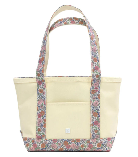 TRVL - Maxi Tote - Coated Canvas Large Natural with Posies Trim