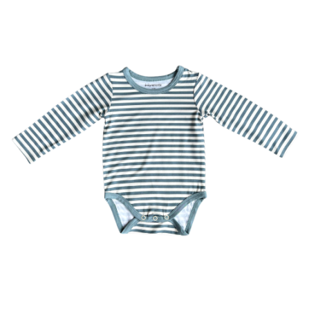 Baby Sprouts - Baby Long Sleeve Bodysuit - Storm Stripe