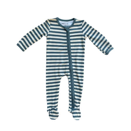 Baby Sprouts - Footie Romper - Storm Stripe