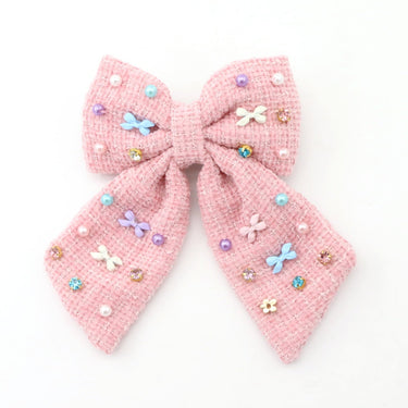 Poppyland - Tweed Pastel Bow Clip