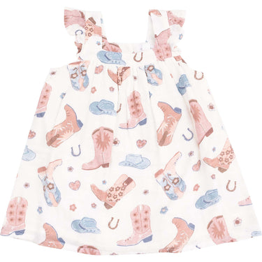 Angel Dear - Cowboy Boots Pink Sundress & Diaper
