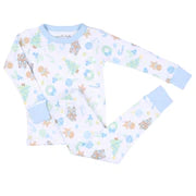 Magnolia Baby - Sweet Gingerbread Long Pajamas - Light Blue