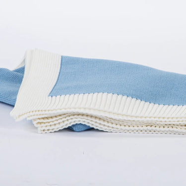 A Soft Idea - Jersey Knit Blanket with Contrast Rib Border