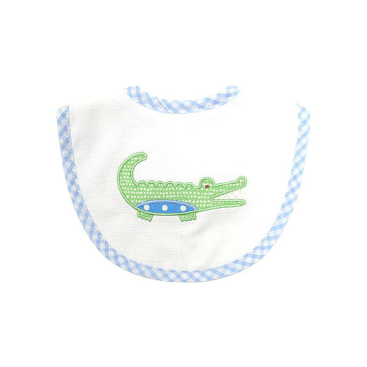 3 Marthas - Med Velcro Bib Blue Alligator