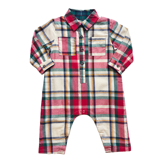 Pink Chicken - Baby Boy's Easton Jumper - Holiday Tartan