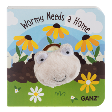 Ganz - 4.25" Worm Finger Puppet Book - Wormy Needs A Home