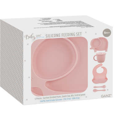 Ganz - Silicone Feeding Set - Elephant 5 Piece Set