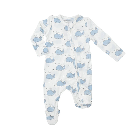 Angel Dear - 2 Way Zipper Footie - Bubbly Whale Blue