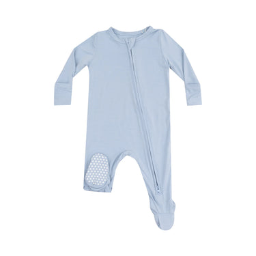 Angel Dear -  2-Way Zipper Footie - Solid Blue Fog