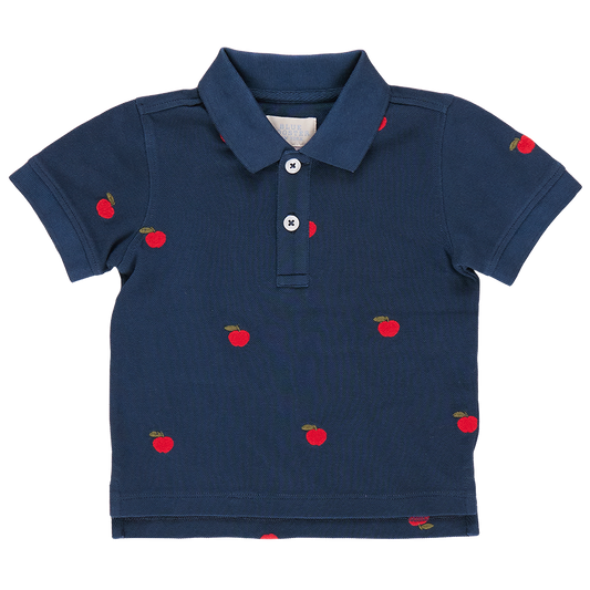 Pink Chicken - Boys Alec Shirt -Apples Embroidery