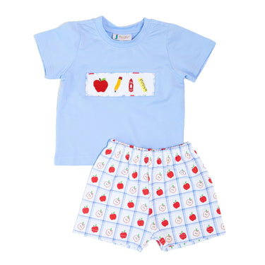 Boots & Bows - Boys School Days Smocked Shorts Set