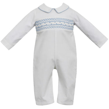 Petit Bebe - Luke White Corduroy Boys Long Romper