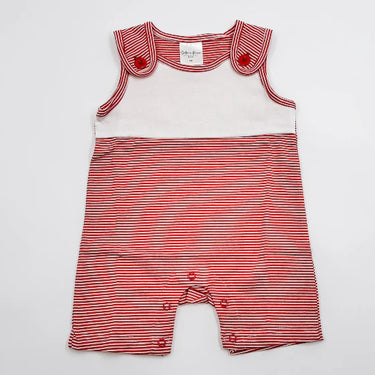 Southern Proper Blanks - Red Striped Boy Romper - Red & White