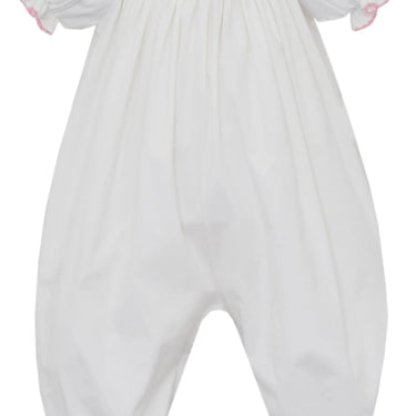 Petit Bebe - Lilly White Corduroy Long Bishop Bubble S/S