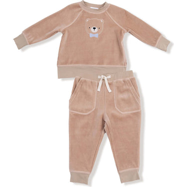 Angel Dear - Raglan Sweatshirt + Jogger Set - Velour Teddy Bear