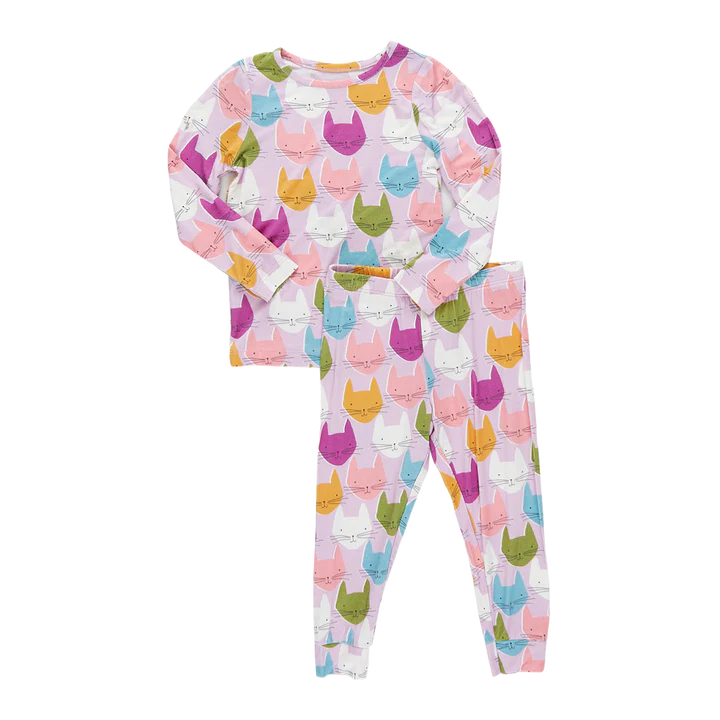 Pink Chicken - Kids Bamboo PJ Set - Multi Cats