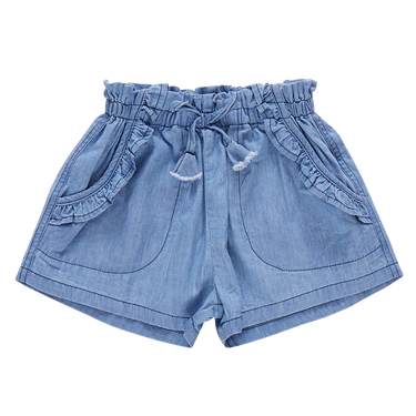 Pink Chicken - Girls Theodore Short - Medium Wash Chambray
