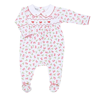 Magnolia Baby - Chloe's Classics Smocked Collared Printed Girl Footie