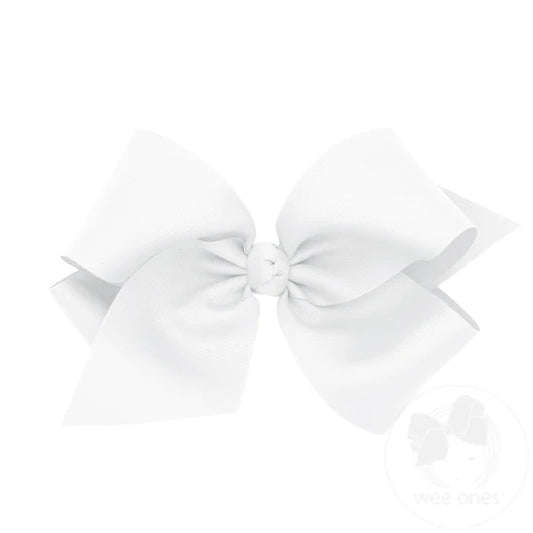 Wee Ones - Colossal Grosgrain Basic Bow W/ Knot - White