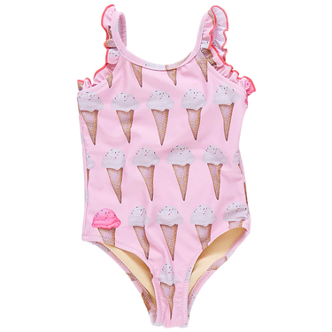 Pink Chicken - Girls Claire Suit - Neapolitan Ice Cream Cones