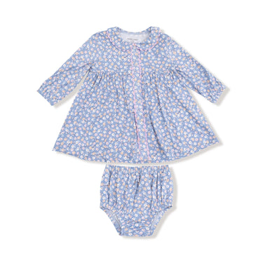 Angel Dear - Jill Dress L/S with Ric Rac Detail and Diaper Cover - Country Calico
