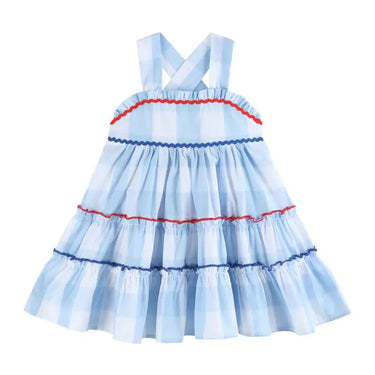 Lil Cactus - Blue Gingham Layered Sundress